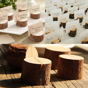 3cm rustic wedding wooden place card holder,wood stump escort card holder, photo holders